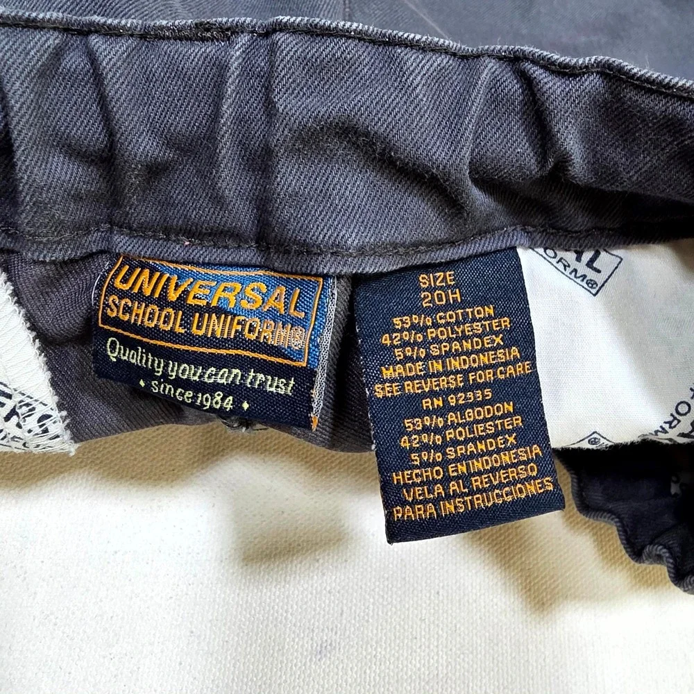 Universal School Uniforms 3pk Shorts Boy 20H Navy Blue Flat Front Chino Stretch